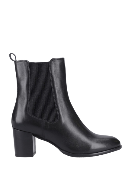 Hush Puppies Camellia Leather Block Heel Boots, Black