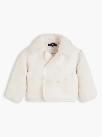Tommy Hilfiger Baby Double Breasted Bomber Jacket, Off White, Off White