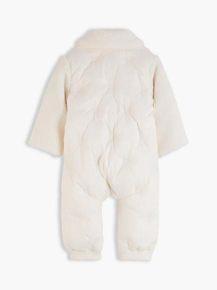 Tommy Hilfiger Baby Padded Fleece Collar Zipped Snowsuit, Off White - view 2, Off White