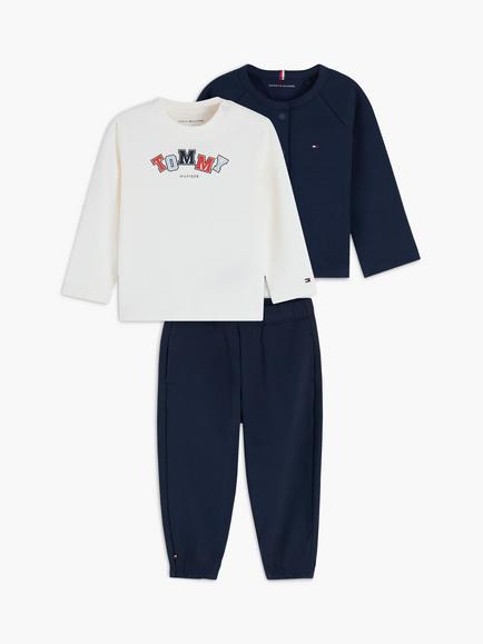 Tommy Hilfiger Baby T-Shirt, Cardigan and Joggers Outfit Set, Blue, Blue