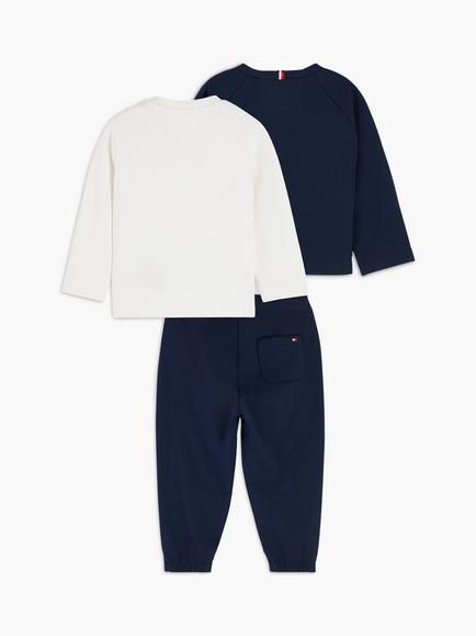 Tommy Hilfiger Baby T-Shirt, Cardigan and Joggers Outfit Set, Blue - view 2, Blue