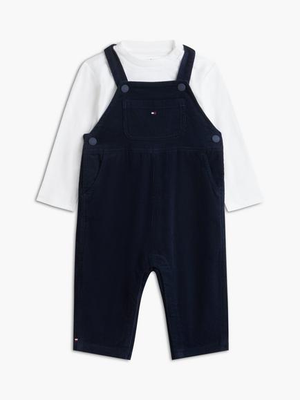 Tommy Hilfiger Baby Corduroy Dungaree and T-Shirt Set, Blue, Blue