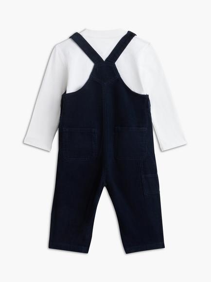 Tommy Hilfiger Baby Corduroy Dungaree and T-Shirt Set, Blue - view 2, Blue