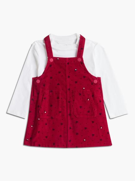Tommy Hilfiger Baby Corduroy Dress and T-Shirt Set, Red, Red
