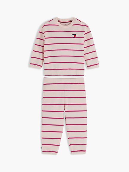 Tommy Hilfiger Baby Stripe Sweatshirt and Joggers Set, Pink, Pink