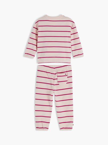Tommy Hilfiger Baby Stripe Sweatshirt and Joggers Set, Pink - view 2, Pink
