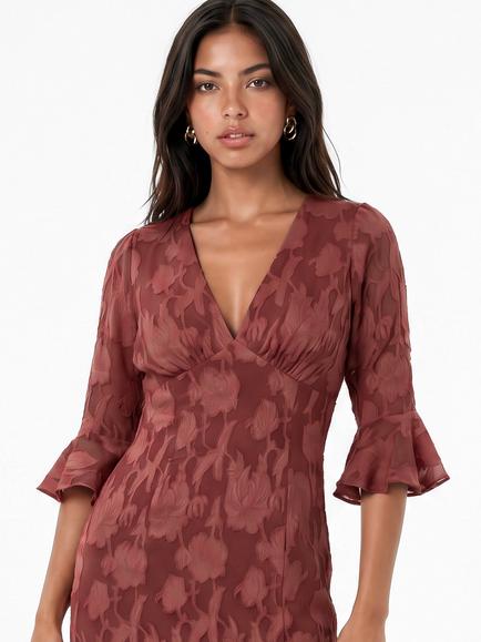 Anaya With Love Rusted Rose Maxi Dress, Rust - view 2, Rusted Rose