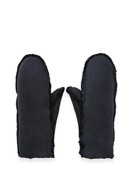 Celtic & Co Sheepskin Mittens, Ink - view 2, Ink