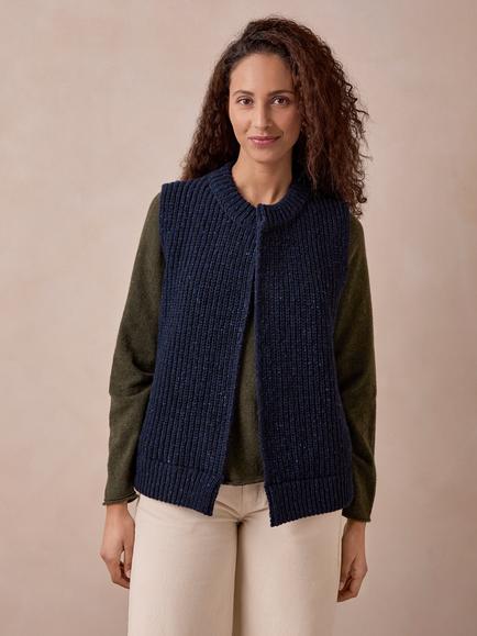 Celtic & Co. Donegal Wool Gilet, Navy, Navy