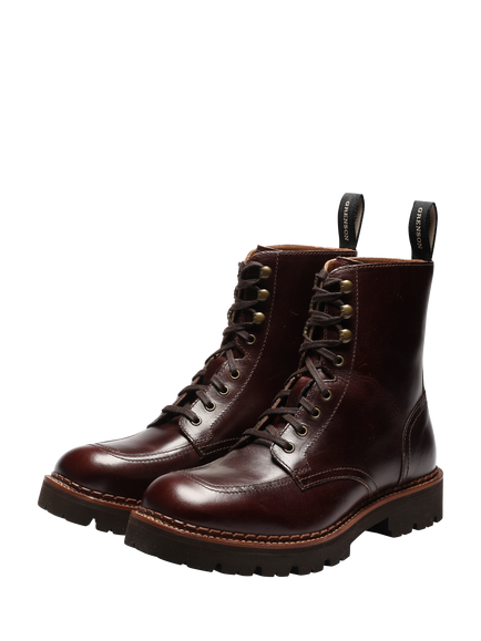 Grenson Noah Leather Chunky Derby Ankle Boots, Brown - view 2, Brown