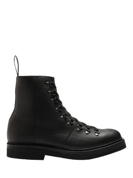 Grenson Brady Grain Leather Ankle Boots, Black, Black