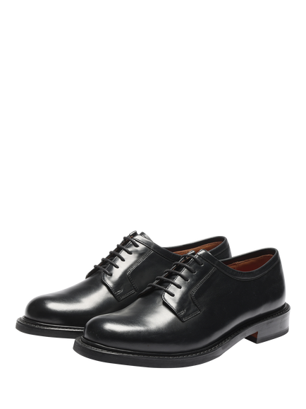 Grenson Cameron Leather Derby Shoes, Black - view 2, Black