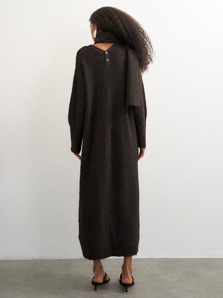 Topshop Button Cardigan Maxi Dress, Dark Grey - view 2, Dark Grey