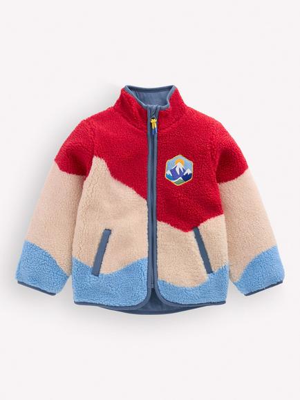 Mini Boden Kids' Cosy Borg Jacket, Multi, Multi