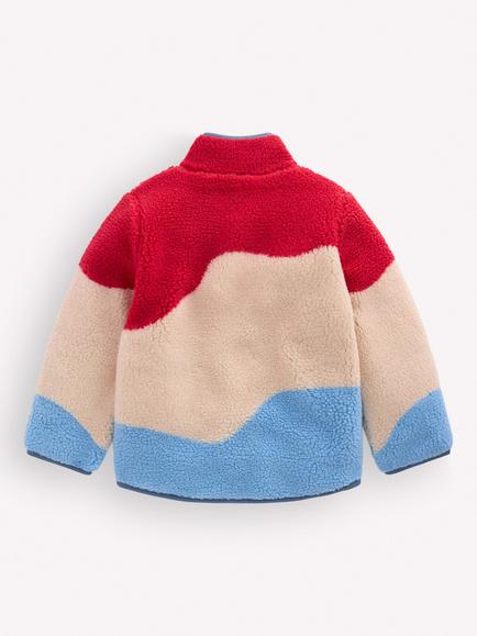 Mini Boden Kids' Cosy Borg Jacket, Multi - view 2, Multi