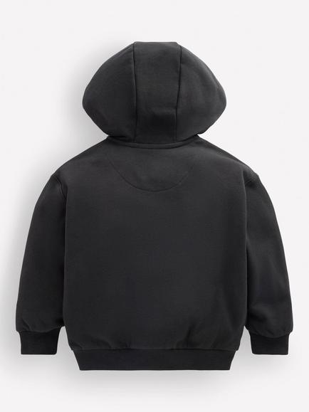 Mini Boden Kids' Glow Fun Skeleton Zip Through Hoodie, Shadow Grey/Multi - view 2, Shadow Grey/Multi