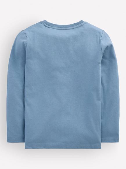 Mini Boden Kids' Glow Pirate Ship Superstitch T-Shirt, Blue/Multi - view 2, Blue/Multi