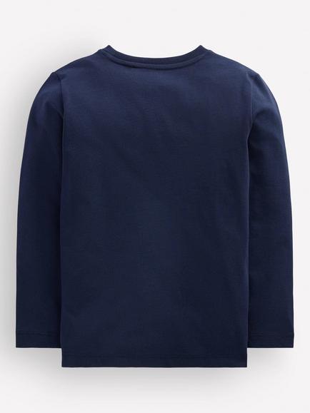 Mini Boden Kids' Halloween Glow-in-the-Dark Long Sleeve T-Shirt, Navy/Multi - view 2, Navy/Multi
