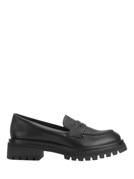 Start-Rite Kids' Paris Chunky Sole Leather Loafers, Black, Black