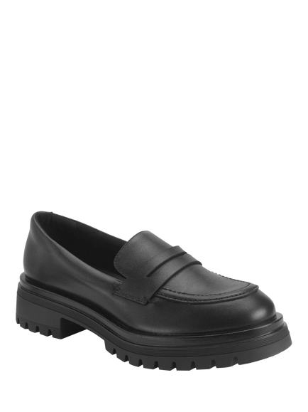 Start-Rite Kids' Paris Chunky Sole Leather Loafers, Black - view 2, Black