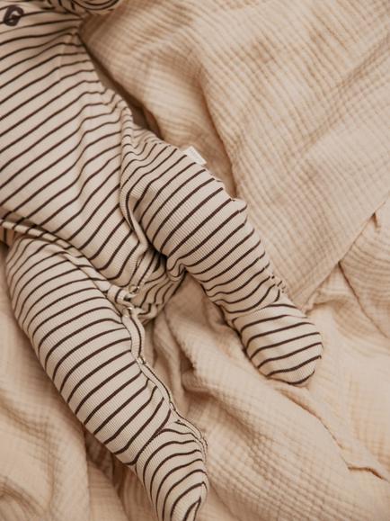 Claude & Co Baby Milking It Stripe Sleepsuit, Coco - view 2, Coco