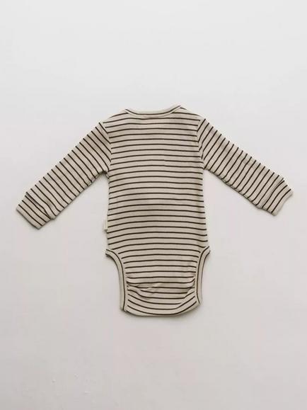 Claude & Co Kids' Milking It Striped Bodysuit, Coco - view 2, Coco