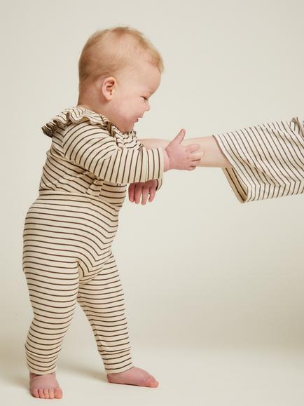 Claude & Co Kids' Milking It Striped Leggings, Coco, Coco