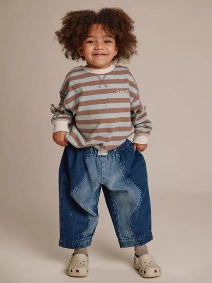 Claude & Co Kids' Wave Denim Trousers, Blue, Blue