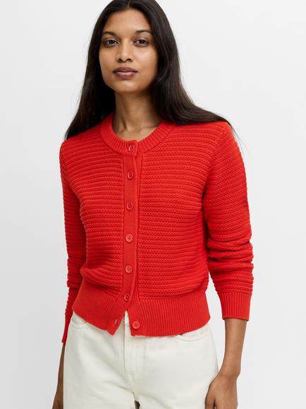 French Connection Lily Mozart Cardigan, Rouge Red, Rouge Red