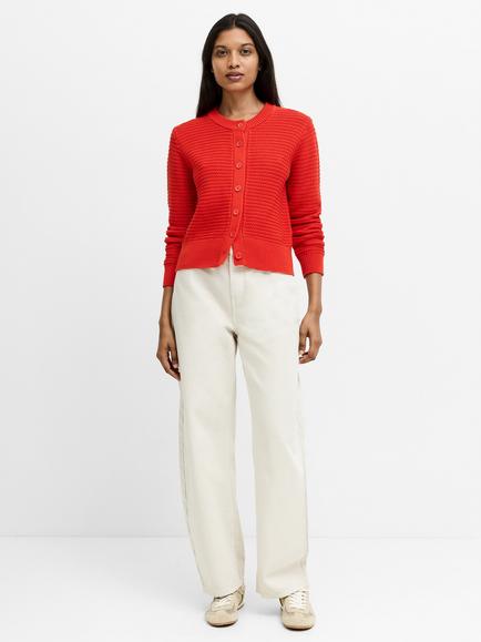 French Connection Lily Mozart Cardigan, Rouge Red - view 2, Rouge Red