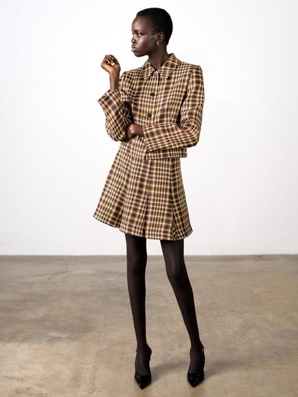 French Connection Tasha Checked Blazer, Tan Brown, Tan Brown