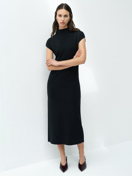 French Connection Fenella Knit Mock Neck Midi Dress, Graphite Grey, Graphite Grey