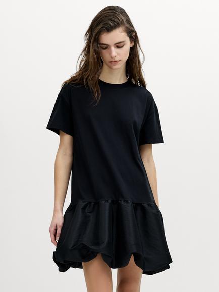 French Connection Sivine Bubble Hem Mini Dress, Black, Black