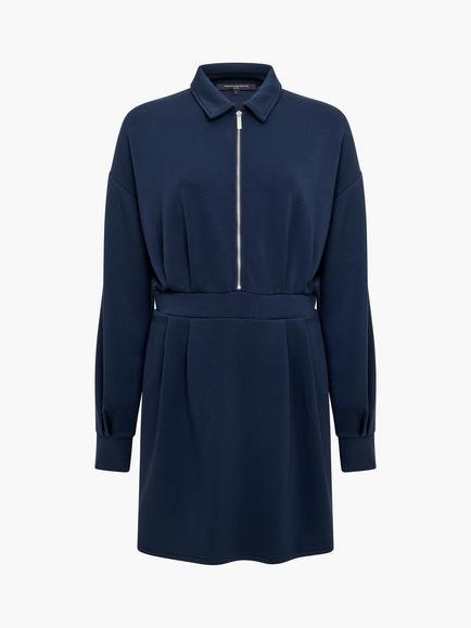 French Connection Wren Jersey Half Zip Mini Dress, New Navy, New Navy