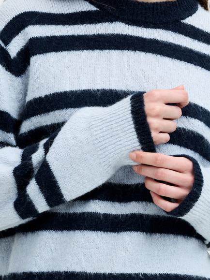 French Connection Hadlee Striped Jumper, Navy/Blue - view 2, Navy / Blue
