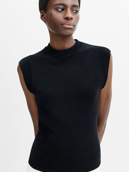 French Connection Ilene Knit Sleeveless Top, Black, Black