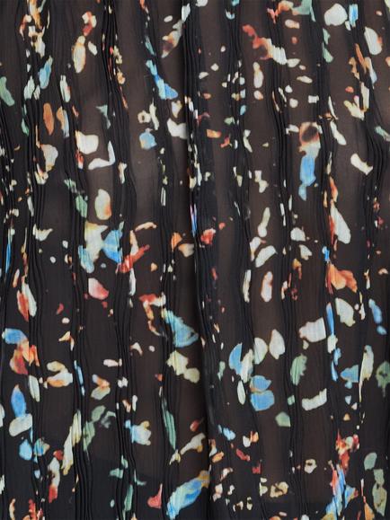 French Connection Kylie Abstract Print Long Sleeve Blouse, Black/Multi - view 2, Black Multi