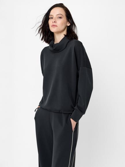 French Connection Wren Funnel Neck Toggle Hem Sweatshirt, Grey - view 2, Grey