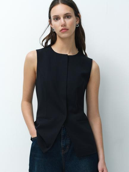 French Connection Izzie Waistcoat, Black, Black
