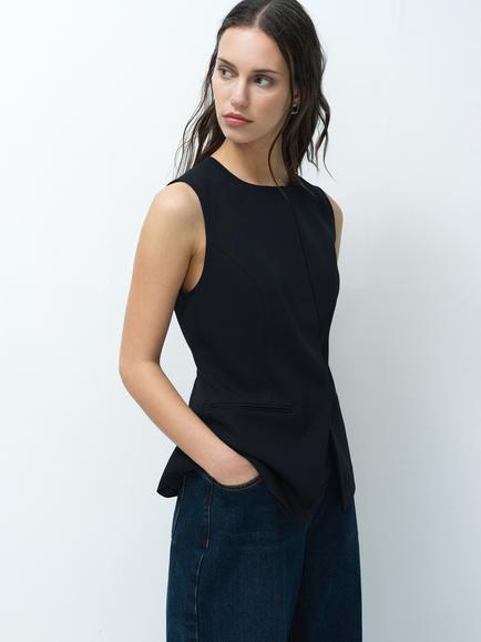 French Connection Izzie Waistcoat, Black - view 2, Black