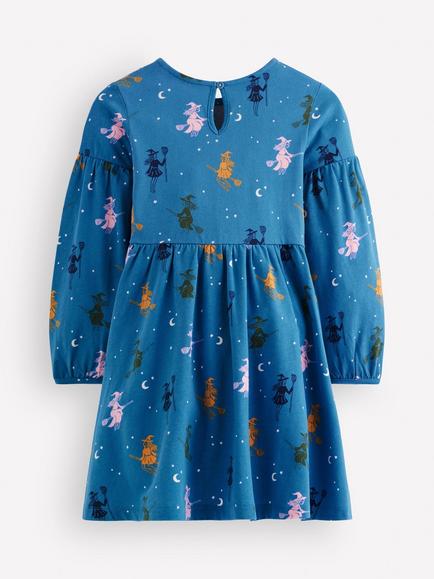 Mini Boden Kids' Madeline Cotton Blouson Sleeve Dress, Multi - view 2, Multi