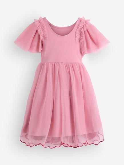 Mini Boden Kids' Tulle Party Dress, Pink - view 2, Pink