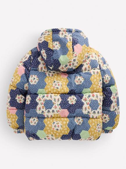 Mini Boden Kids' Fun Floral Padded Coat, Multi - view 2, Multi