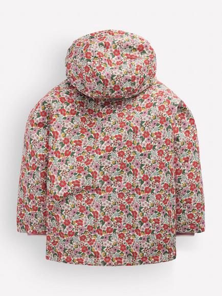 Mini Boden Kids' Floral Sherpa Lined Anorak, Multi - view 2, Multi