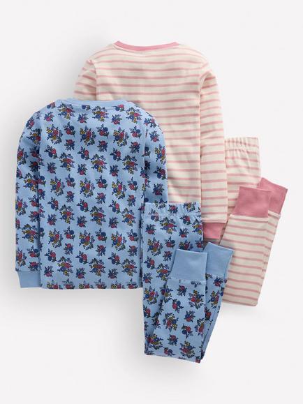 Mini Boden Kids' Long John Pyjama Set, Pack of 2, Multi - view 2, Multi