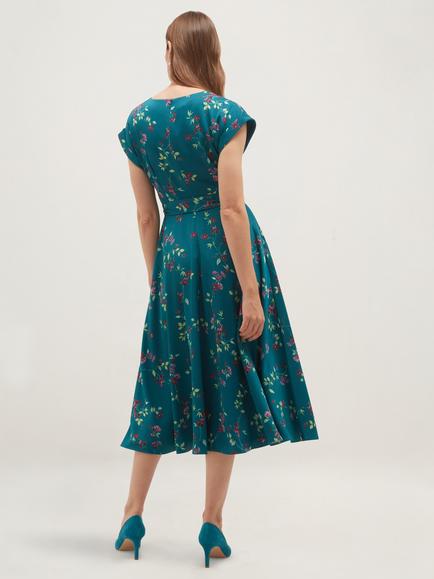 Hobbs Alba Dress, Blue - view 2, Blue