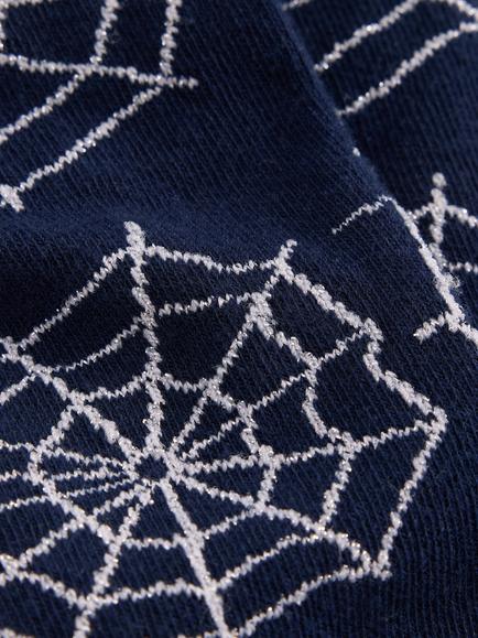 Mini Boden Kids' Cobweb Tights, College Navy/Multi - view 2, College Navy/Multi