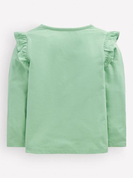 Mini Boden Kids' Cotton Floral Long Sleeve T-Shirt, Pistachio Green/Multi - view 2, Pistachio Green/Multi