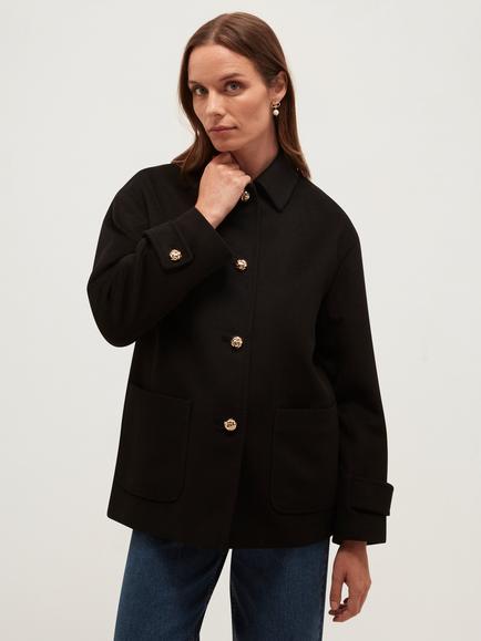 Hobbs Erin Wool Rich Coat, Black, Black
