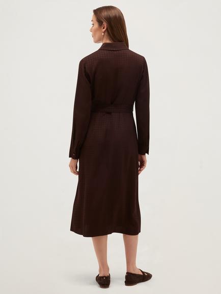 Hobbs Georgiana Dress, Brown - view 2, Brown